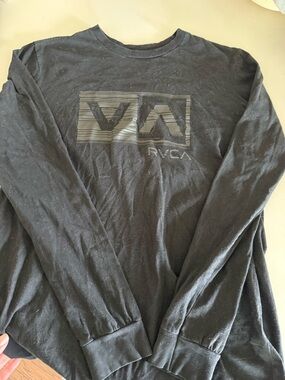 RVCA Black Long Sleeve Logo Tee